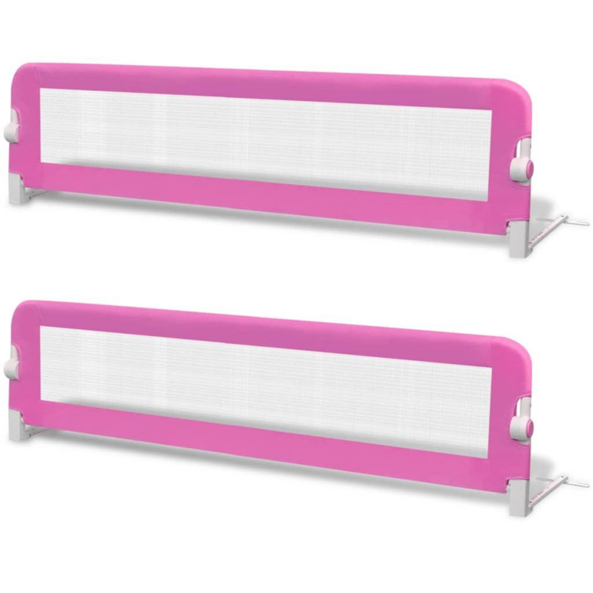 VIDAXL Barriere de lit de securite pour tout-petits 2pcs Rose 150x42cm