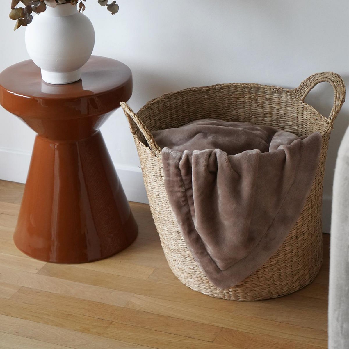 DODO Plaid Polaire Extra Doux Coloris Taupe