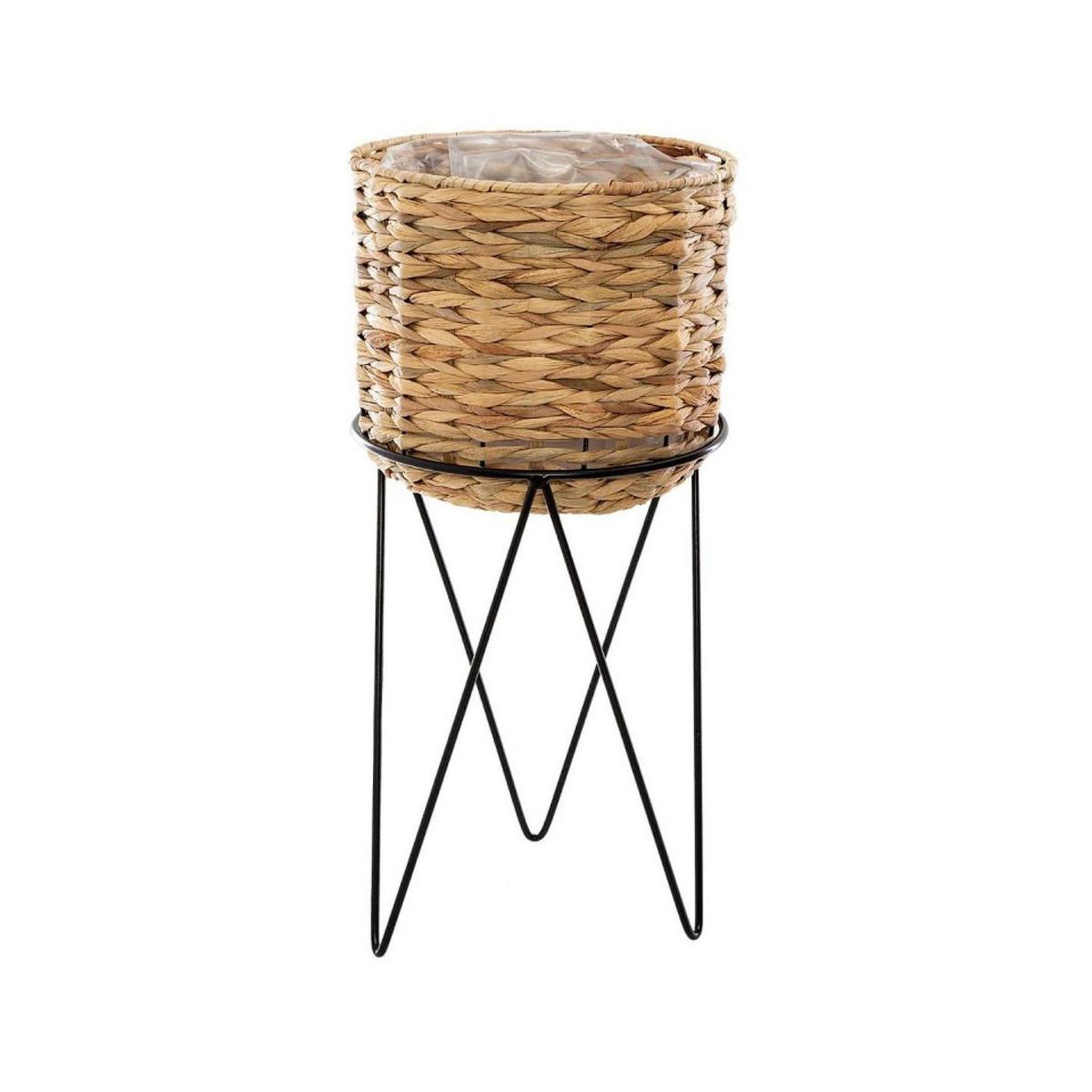 Voir la diapositive 3 : ATMOSPHERA Lot de 2 Cache-Pots sur Pied  Hya  54cm Naturel