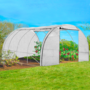 Voir la diapositive 2 : ID MARKET Serre tunnel de jardin 4 saisons 12M² blanche gamme maraîchère ZEBRA 4x3M