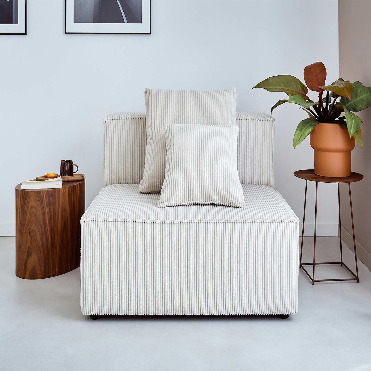 LISA DESIGN Colombine - module d'assise - en velours côtelé