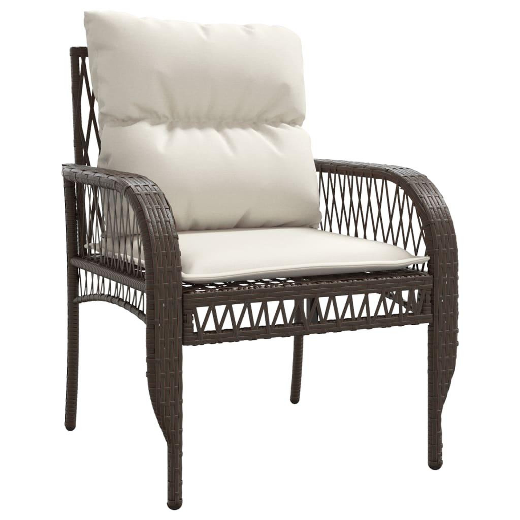 Voir la diapositive 5 : VIDAXL Salon de jardin 4 pcs avec coussins marron resine tressee