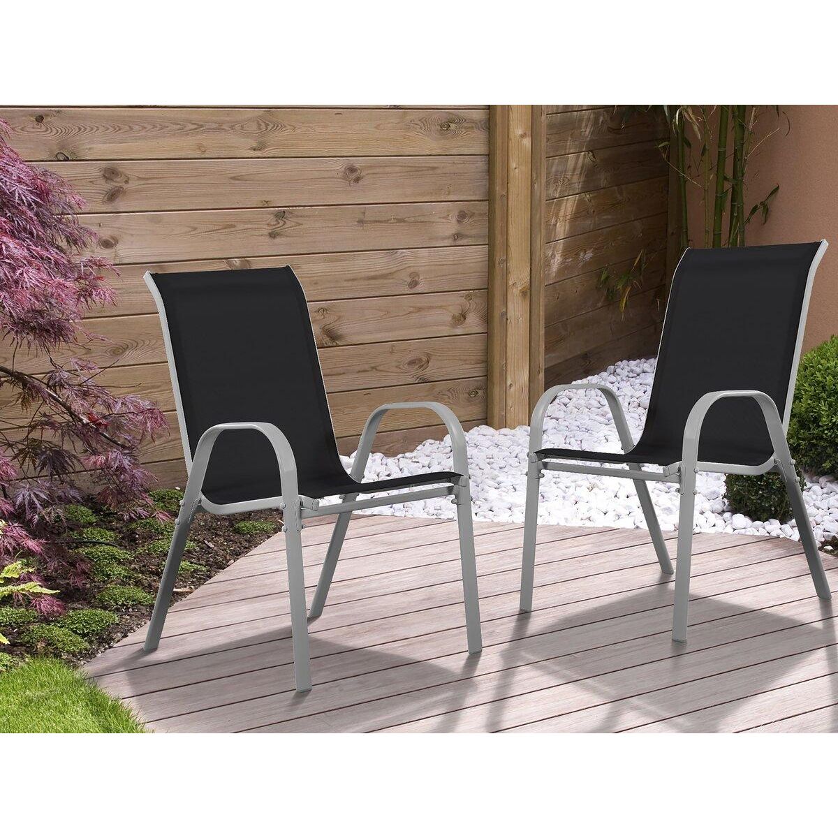 Habitat et Jardin Fauteuil jardin Textilène  Cordoba  - Phoenix - Noir - Lot de 2