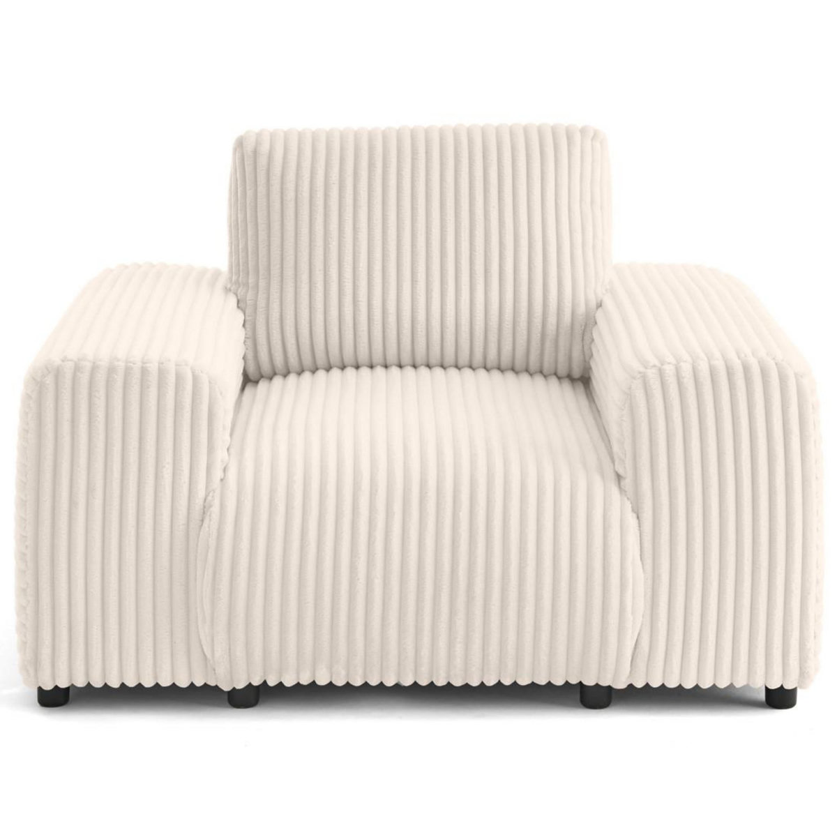 LISA DESIGN Garance - fauteuil en velours côtelé grosses côtes