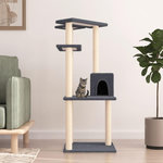 VIDAXL Arbre a chat avec griffoirs en sisal gris fonce 123 cm