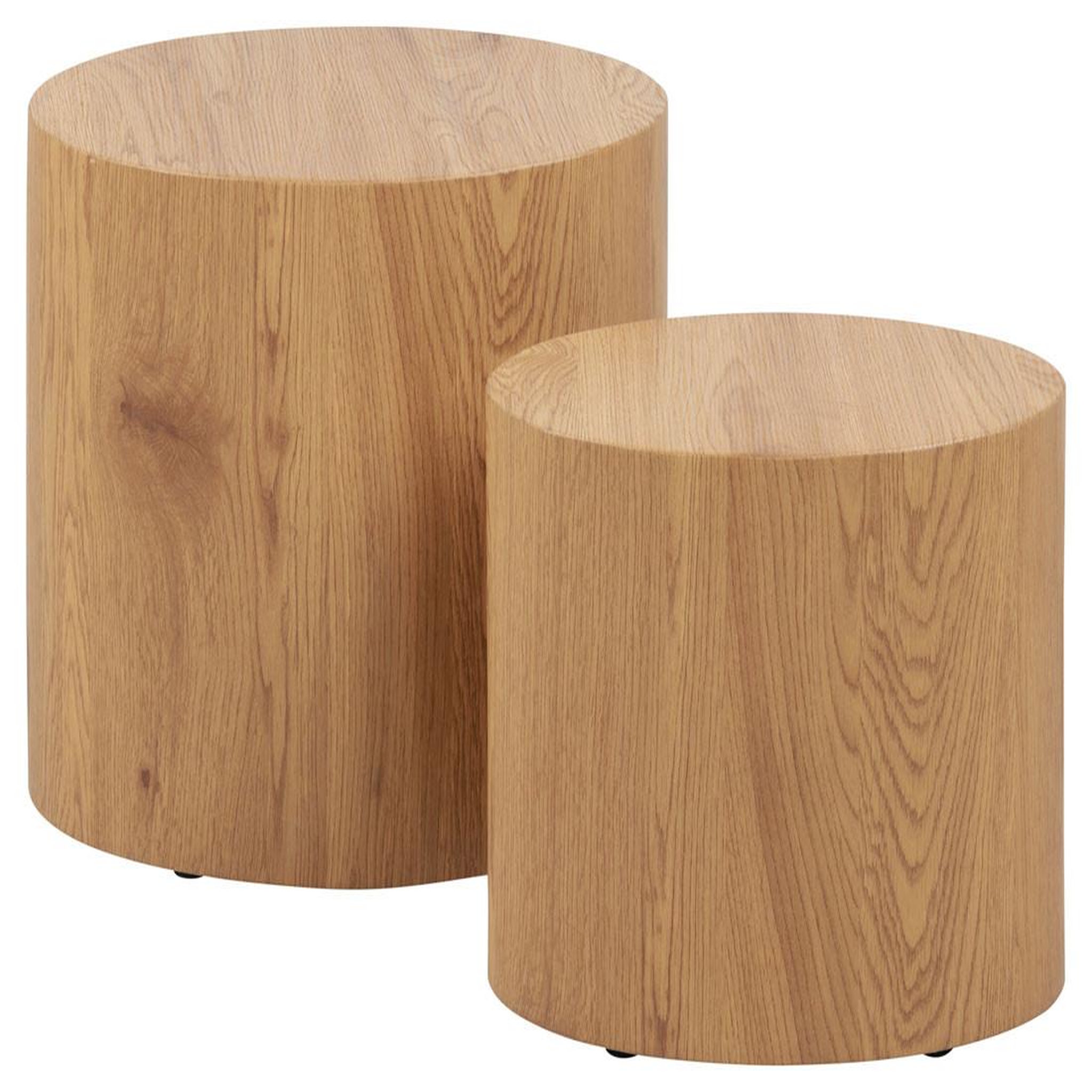 Voir la diapositive 1 : BEST MOBILIER Aeryn - lot de 2 tables basses - chêne naturel - 48 et 40 cm
