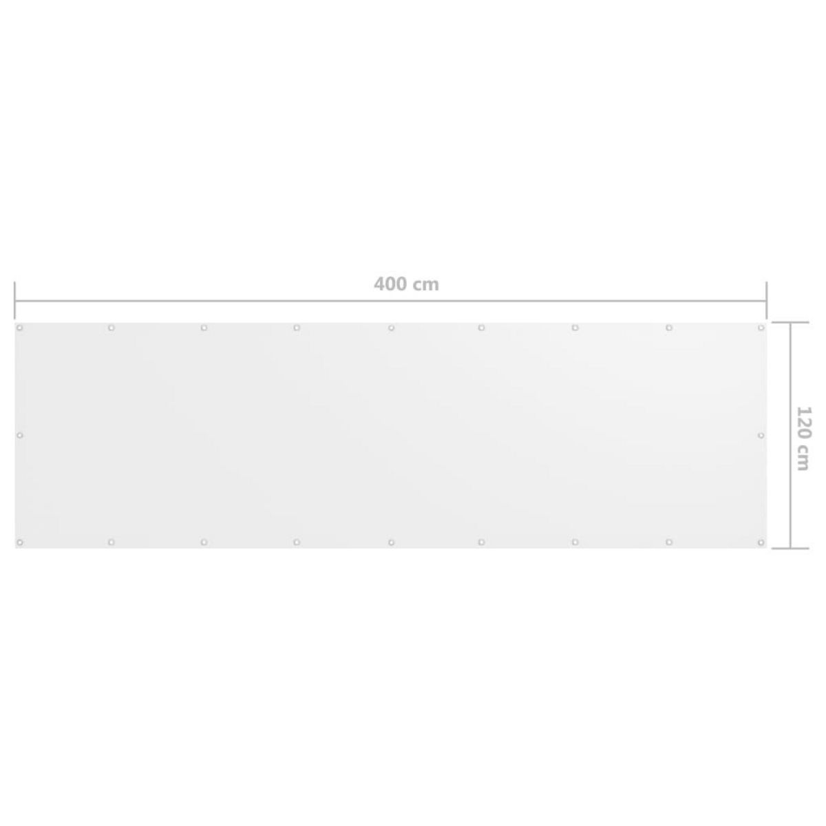VIDAXL Ecran de balcon Blanc 120x400 cm Tissu Oxford
