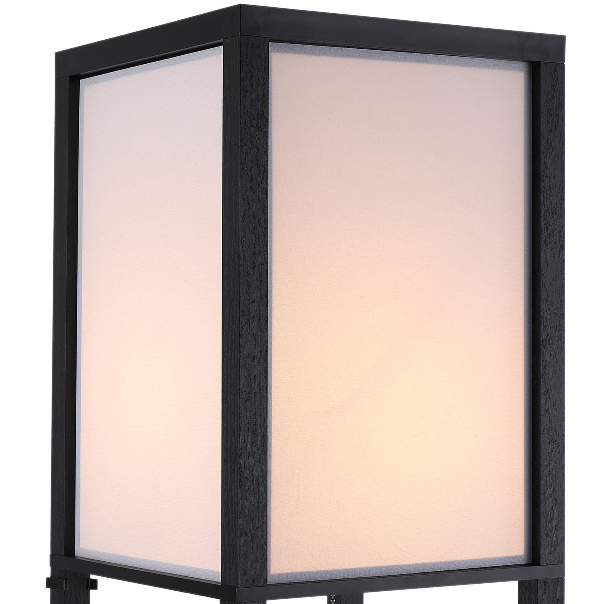 Voir la diapositive 6 : HOMCOM Lampadaire étagère lampe étagère 26L x 26l x 160H cm 3 étagères 4 niveaux MDF noir