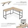 Voir la diapositive 3 : tectake Bureau Style industriel avec Fixation du moniteur coulissant