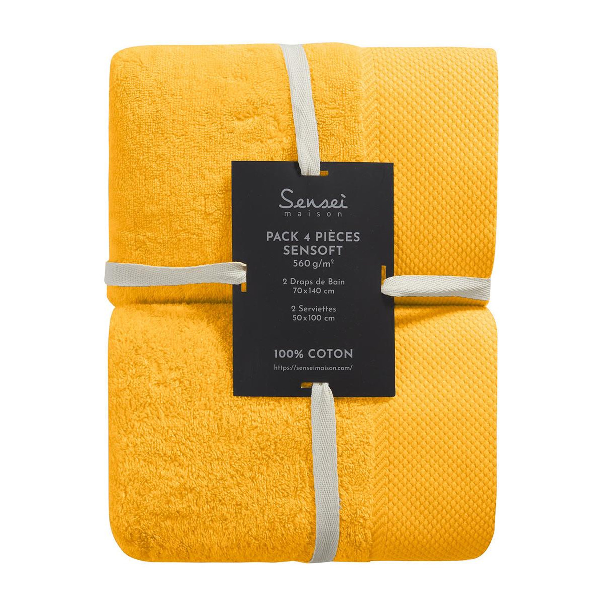 Voir la diapositive 5 : Sensei Maison Ensemble de bain 4 pièces Zéro Twist SENSOFT (2 draps de bain + 2 serviettes)