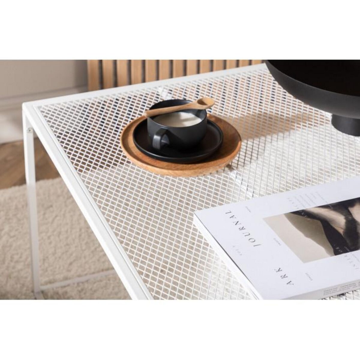 Paris Prix Table Basse en Métal  Netz  80cm Blanc