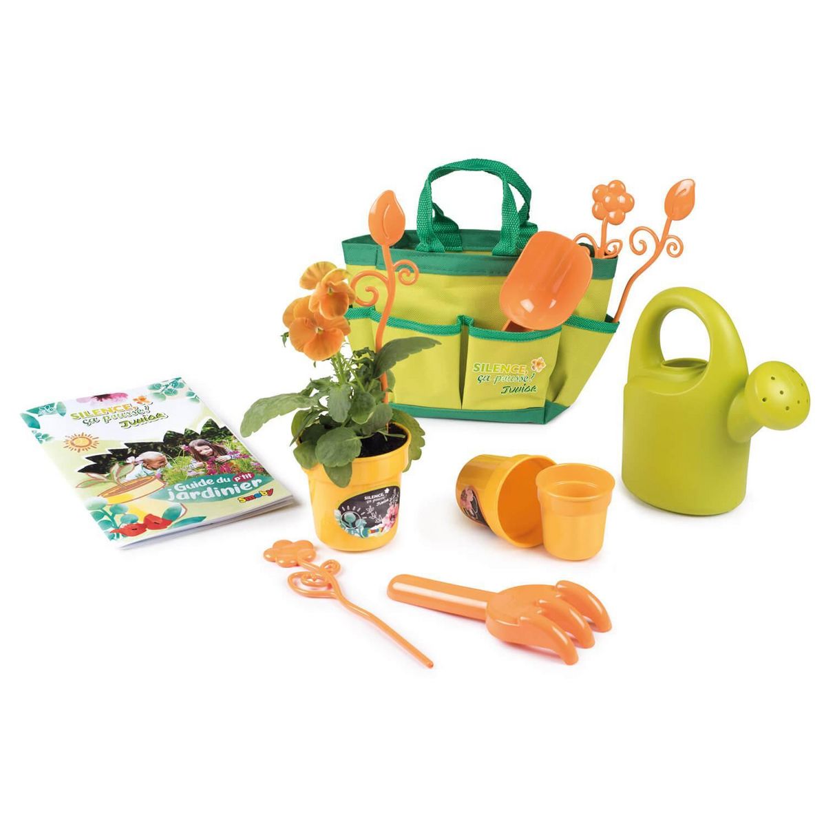 SMOBY Smoby - Silence ca Pousse - Sac de Jardinage en Tissu - Accessoires de Jardin + Livret Explicatif Inclus - Des 5 Ans - 870303