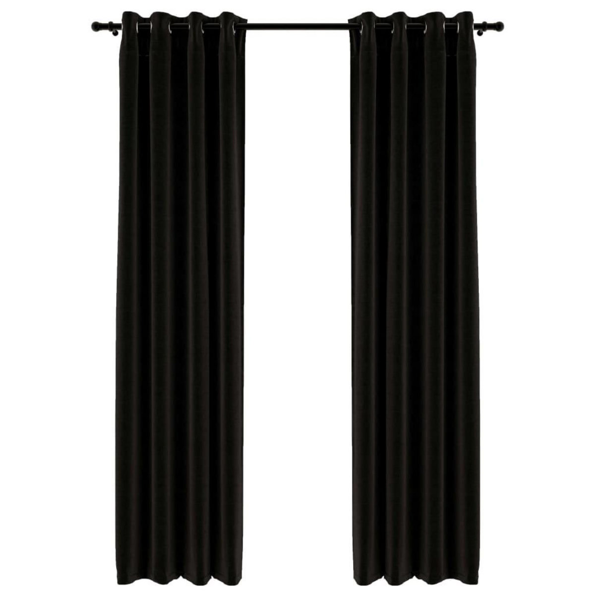 VIDAXL Rideaux occultants Aspect de lin 2 pcs Anthracite 140x245 cm