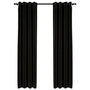 Voir la diapositive 2 : VIDAXL Rideaux occultants Aspect de lin 2 pcs Anthracite 140x245 cm