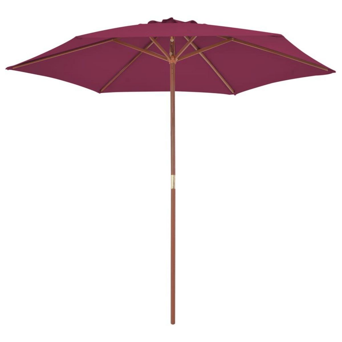 VIDAXL Parasol d'exterieur avec mat en bois 270 cm rouge bordeaux