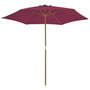 Voir la diapositive 2 : VIDAXL Parasol d'exterieur avec mat en bois 270 cm rouge bordeaux