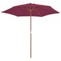 Voir la diapositive 2 : VIDAXL Parasol d'exterieur avec mat en bois 270 cm rouge bordeaux