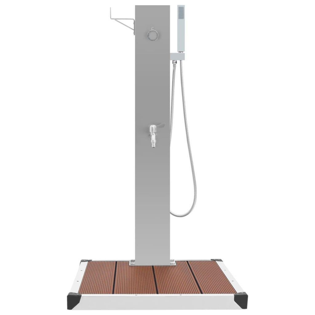 VIDAXL Douche d'exterieur avec receveur de douche WPC Acier inoxydable