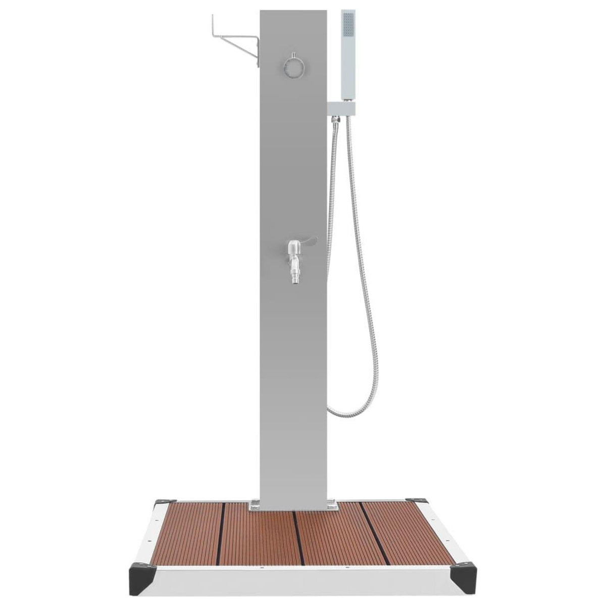 VIDAXL Douche d'exterieur avec receveur de douche WPC Acier inoxydable