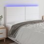 Voir la diapositive 1 : VIDAXL Tete de lit a LED Blanc 200x5x118/128 cm Similicuir