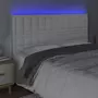 VIDAXL Tete de lit a LED Blanc 200x5x118/128 cm Similicuir