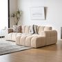 Voir la diapositive 5 : CONCEPT USINE Canapé d'angle 3 places nuage en velours beige SALFORD