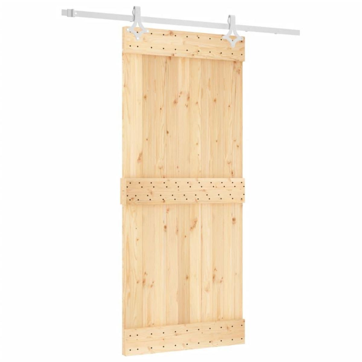 VIDAXL Porte coulissante et kit de quincaillerie 90x210 cm pin massif