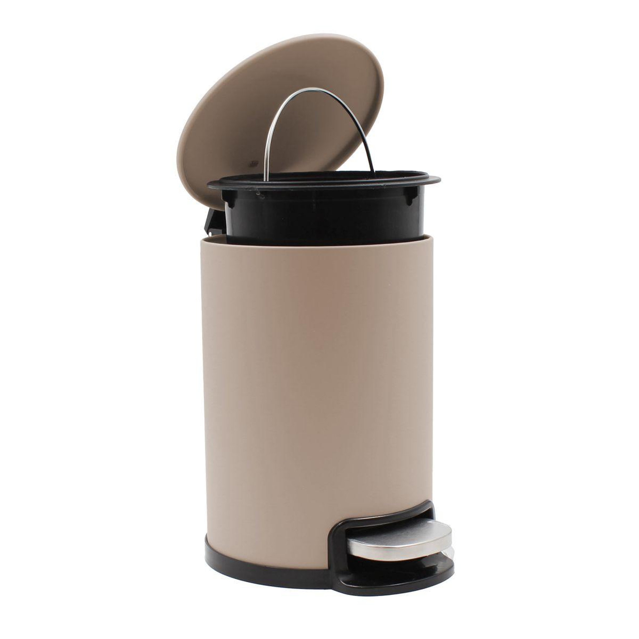 Voir la diapositive 4 : Douceur d'Intérieur Poubelle de salle de bain en métal  metaline  3l taupe