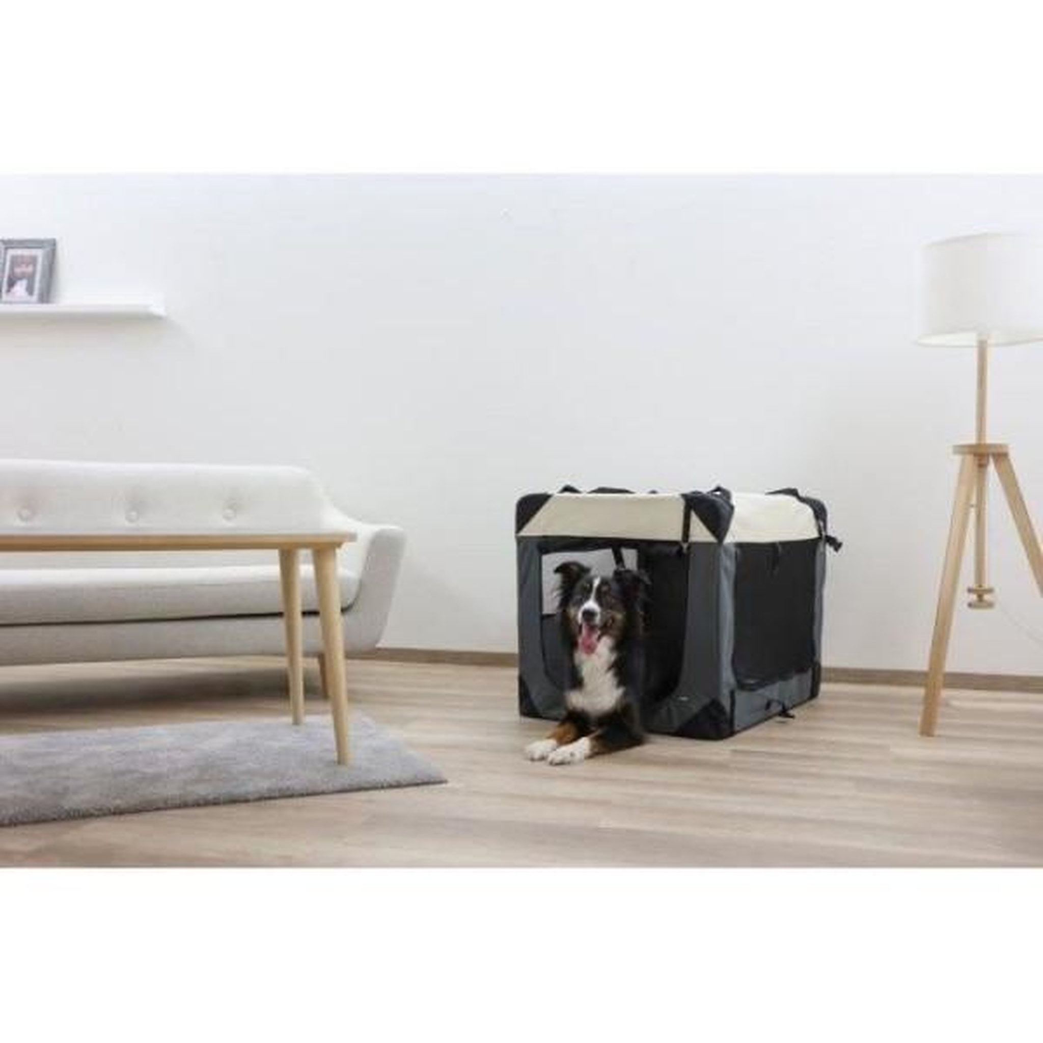 Voir la diapositive 5 : KERBL KERBL - Box de transport pour chien - JOURNEY - 81 x 58 x 58 cm - Gris / Beige