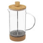 Voir la diapositive 1 : SECRET DE GOURMET Cafetière en Verre  Couvercle Bambou  1L Transparent