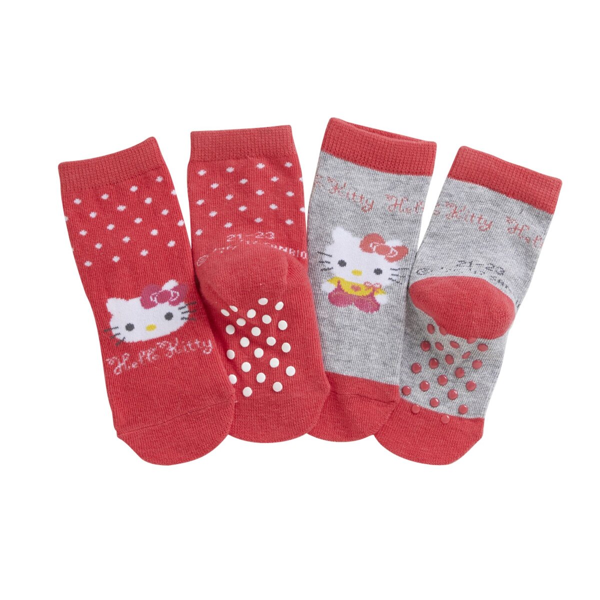 INEXTENSO Lot de 2 paires de chaussettes antidérapantes bébé pas cher 