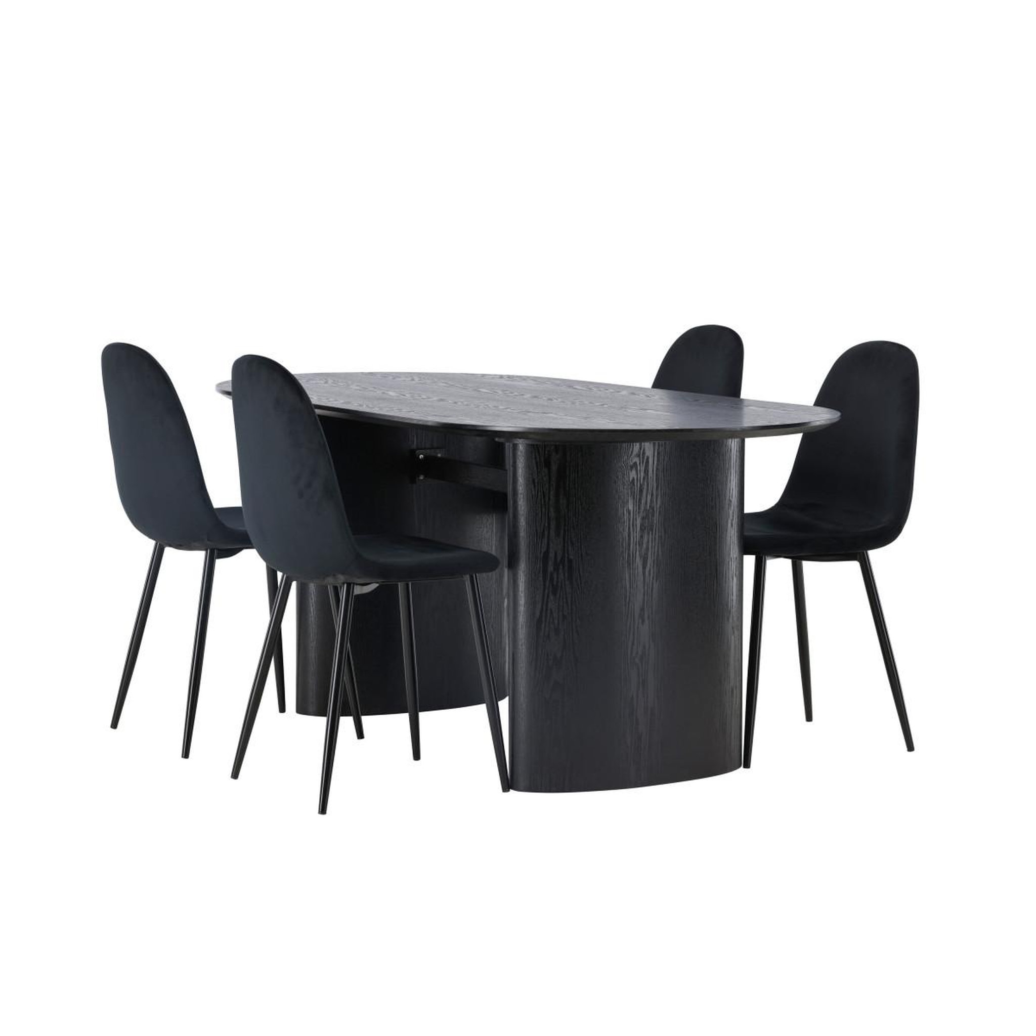Voir la diapositive 5 : Paris Prix Ensemble table à manger & 4 chaises  isolde & polar  180cm noir