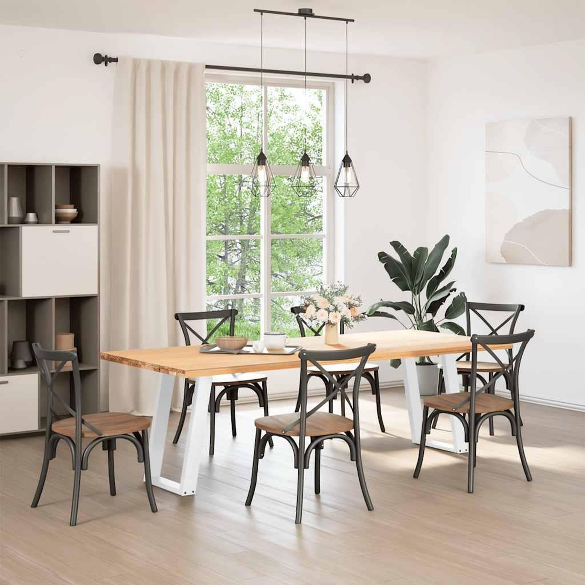 Voir la diapositive 3 : VIDAXL Pieds de table a manger forme de U 2 pcs blanc 60x(72-73) cm
