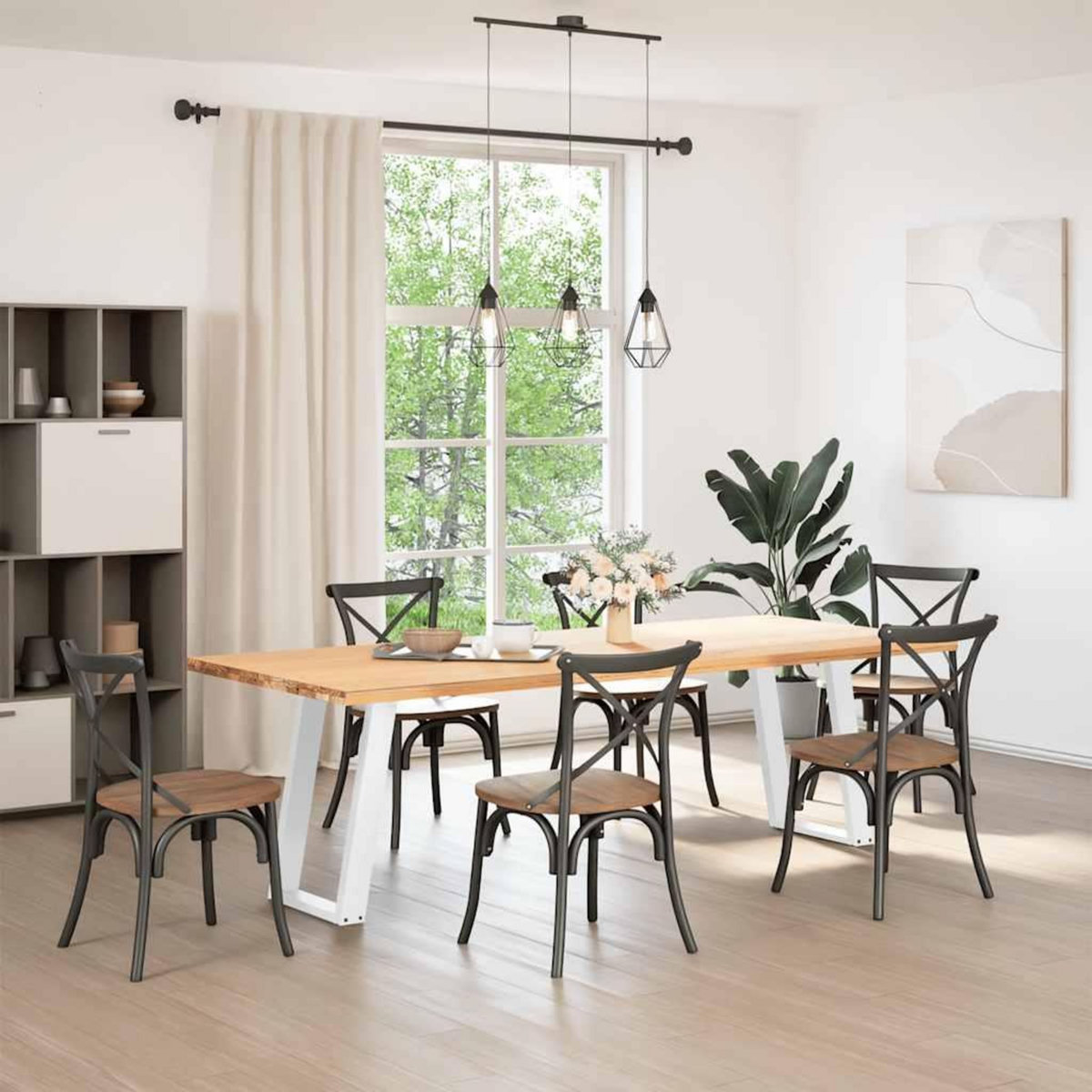 VIDAXL Pieds de table a manger forme de U 2 pcs blanc 60x(72-73) cm