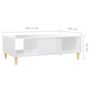 Voir la diapositive 6 : VIDAXL Table basse blanc brillant 103,5x60x35 cm bois d'ingenierie