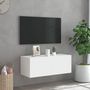 Voir la diapositive 4 : VIDAXL Meuble TV mural avec lumieres LED blanc 80x35x31 cm