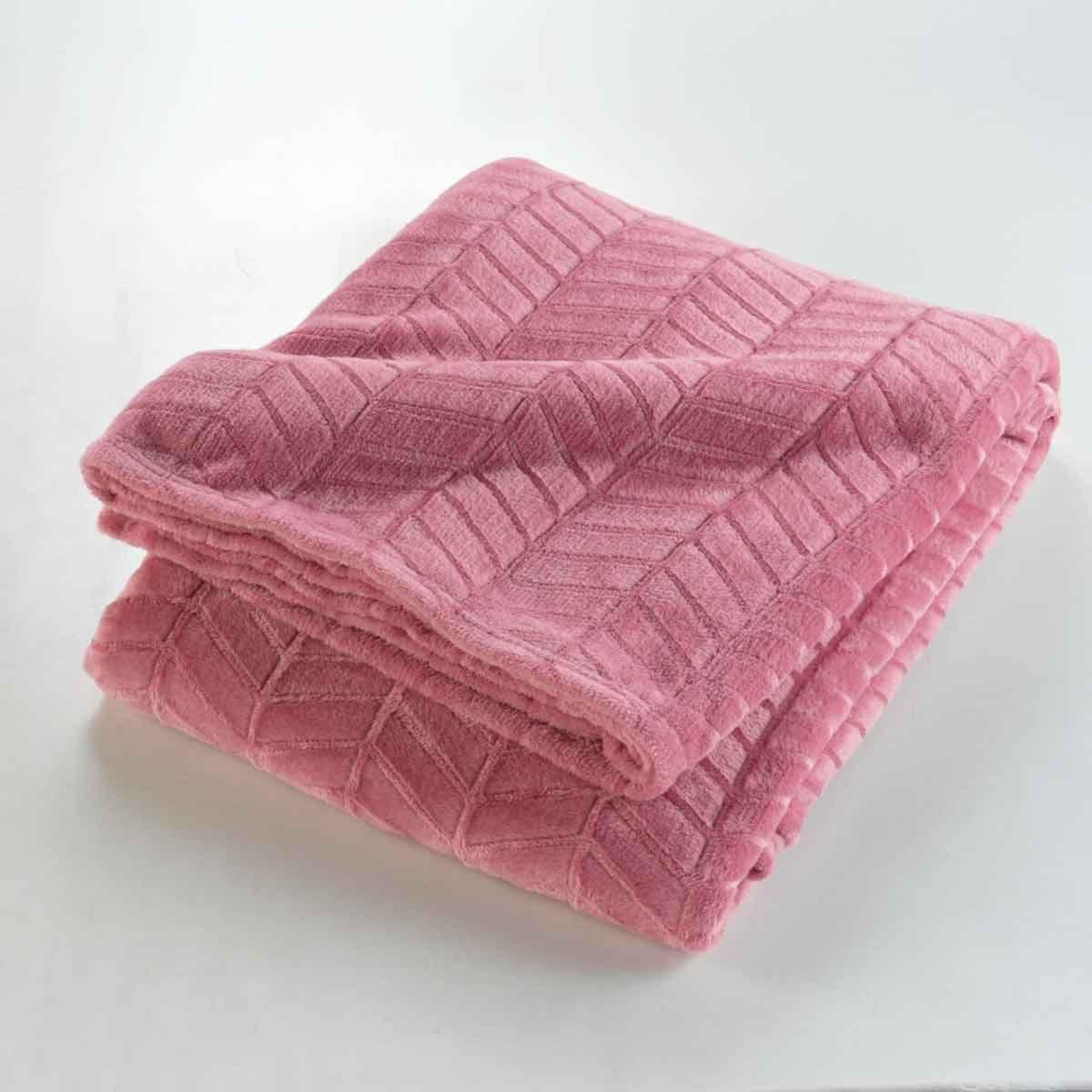 Voir la diapositive 2 : Douceur d'Intérieur Plaid flanelle uni  arya  180x220cm rose