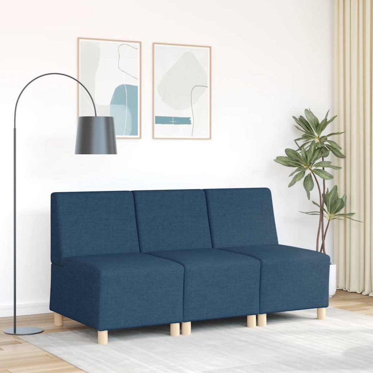 VIDAXL Fauteuil bleu 55 cm tissu