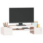 Voir la diapositive 4 : VIDAXL Support de moniteur Blanc 70x27,5x15 cm Bois de pin solide