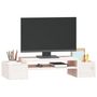 Voir la diapositive 4 : VIDAXL Support de moniteur Blanc 70x27,5x15 cm Bois de pin solide