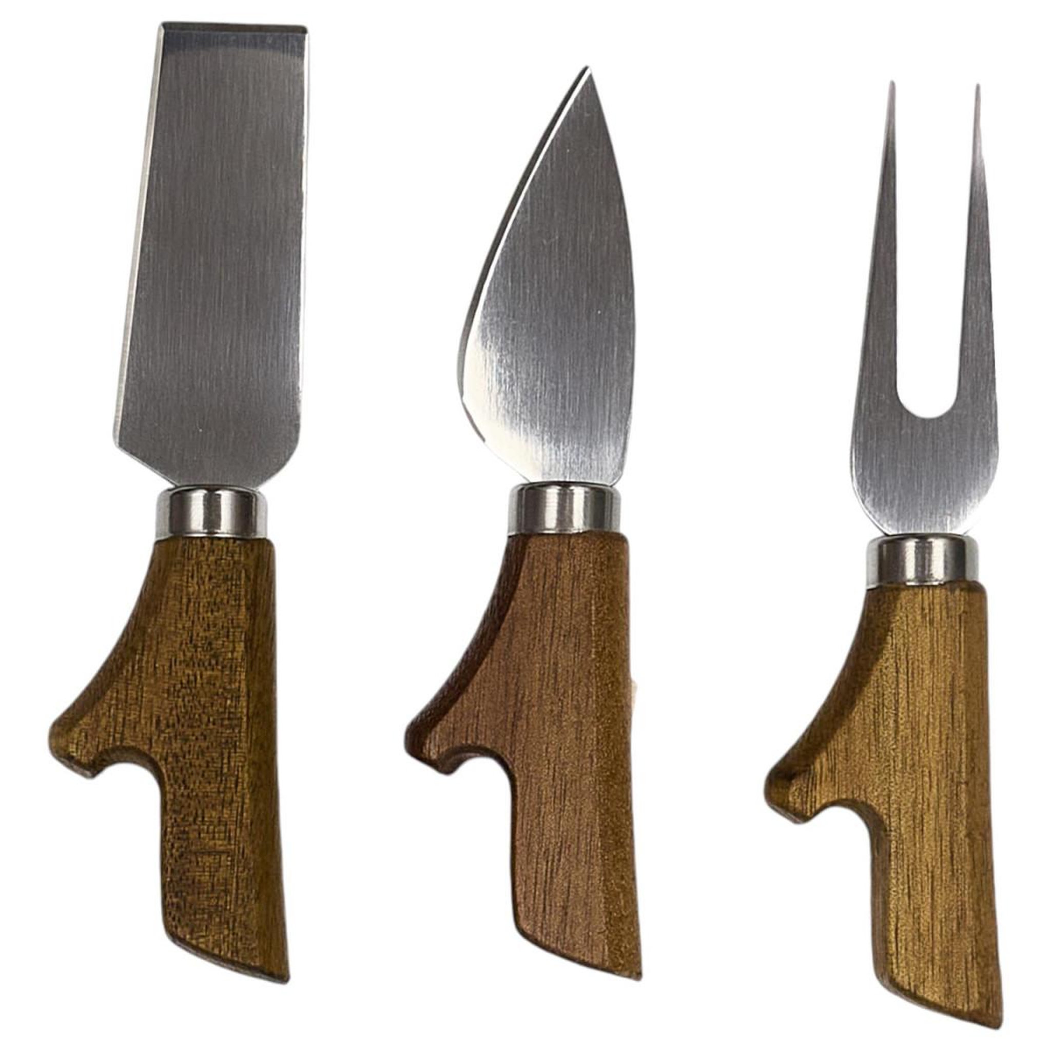 Voir la diapositive 4 : The Home Deco Factory Planche à fromage avec 3 couteaux  bistrot  65cm naturel