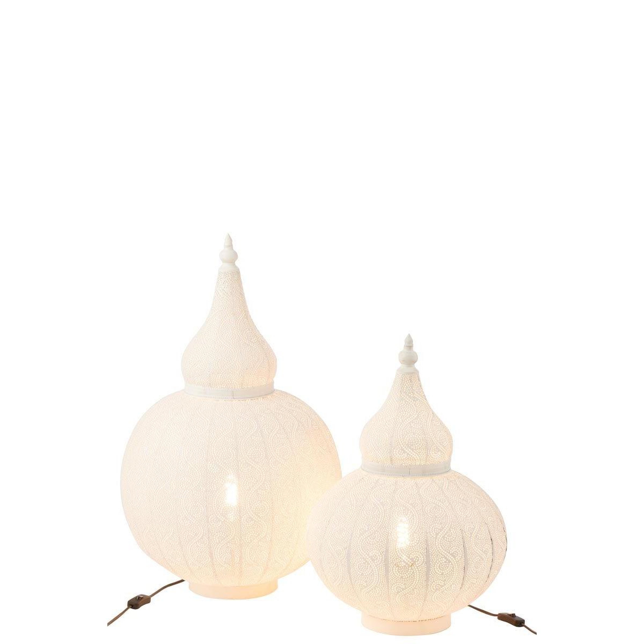 Voir la diapositive 6 : J-LINE Lampe à poser en métal  aladin  59cm blanc
