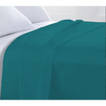 FUTURE HOME Drap plat en coton 57 fils uni bleu pétrole. Coloris disponibles : Bleu