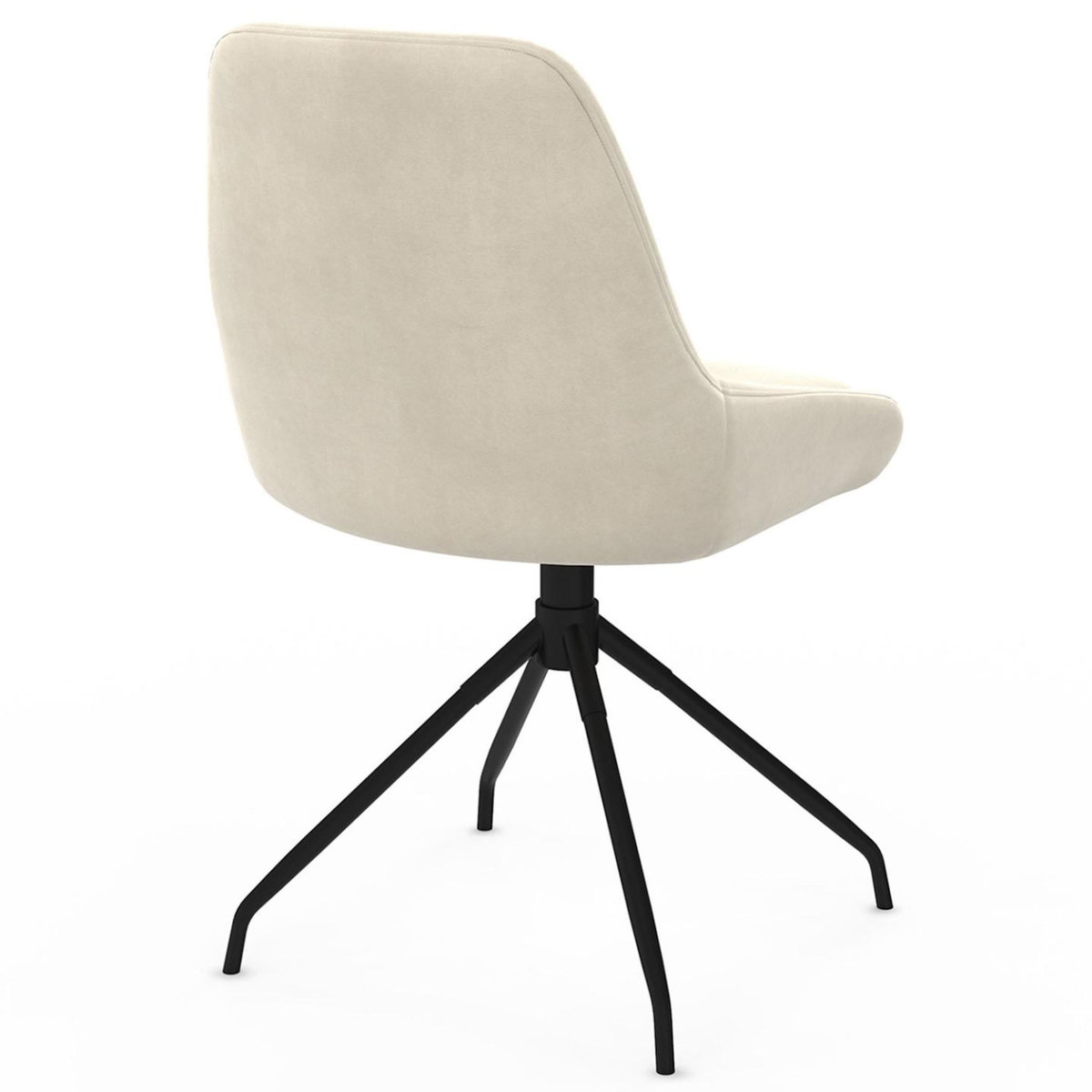 ID MARKET Lot de 4 chaises pivotantes THALYA en velours beige avec accoudoirs