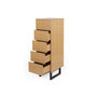 Voir la diapositive 3 : Paris Prix Chiffonnier 5 Tiroirs Chevrons  Camden  123cm Naturel