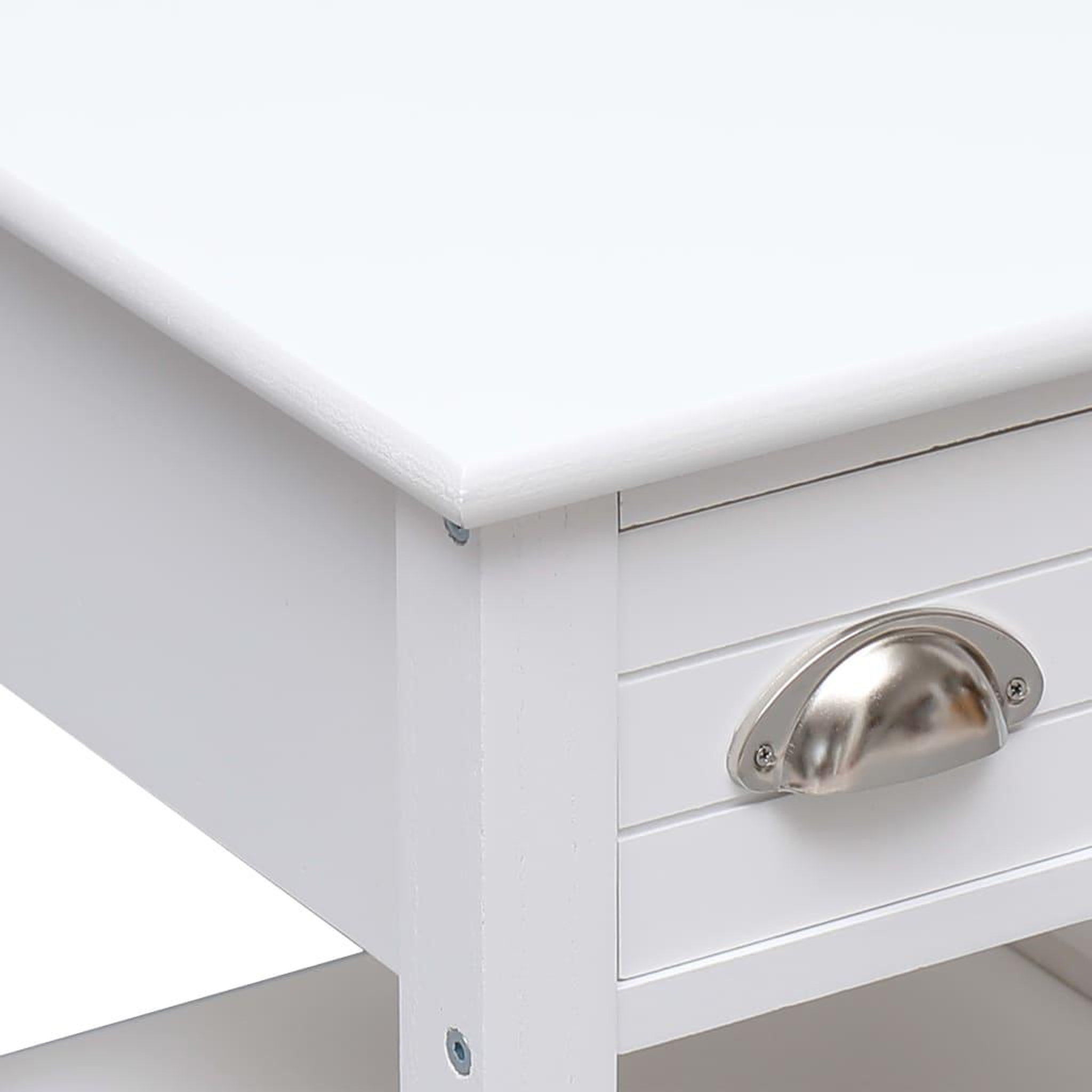 Voir la diapositive 5 : VIDAXL Table d'appoint Blanc 40x40x40 cm Bois de Paulownia