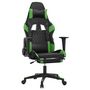 Voir la diapositive 2 : VIDAXL Chaise de jeu avec repose-pied Noir et vert Similicuir