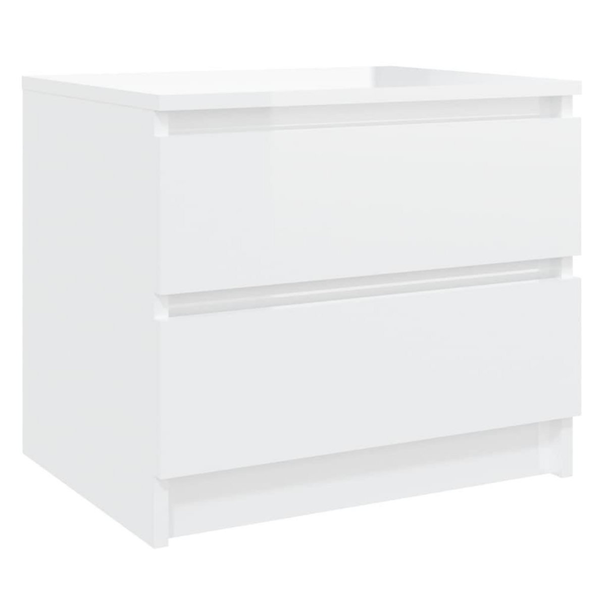VIDAXL Table de chevet Blanc brillant 50x39x43,5 cm Agglomere