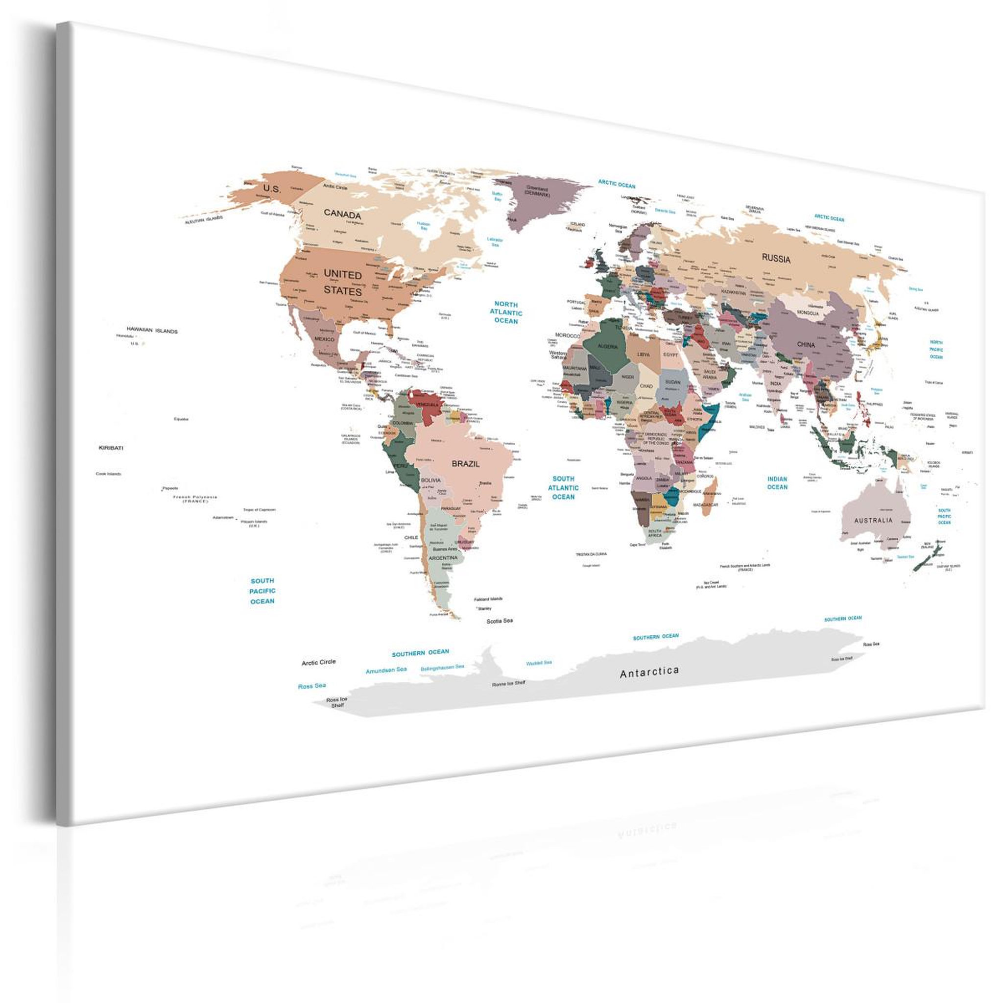 Voir la diapositive 1 : Paris Prix Tableau imprimé  world map : where today?