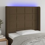 VIDAXL Tete de lit a LED Marron fonce 103x16x118/128 cm Tissu